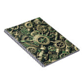 Carnet Steampunk Industrial Green Clocwork Gears (Côté Droit)