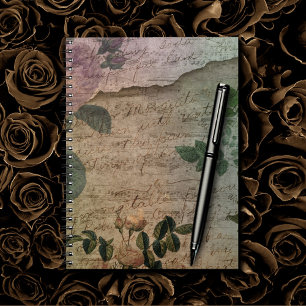 Carnet Steampunk Torn Rose   Ephémère Vintage en détresse