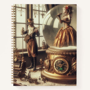 Carnet Steampunk Victorian Music Snow Globe