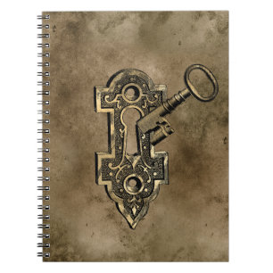 Carnet Steampunk Vieille antiquité victorienne clé serrur