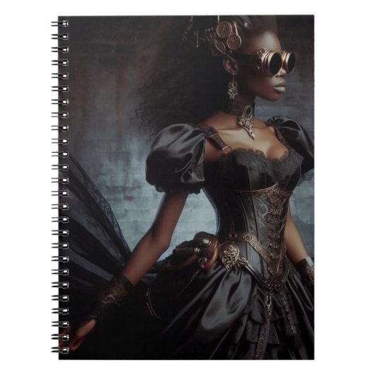 Carnet Steampunk Vintage Victorian Lady Black Raven (Devant)