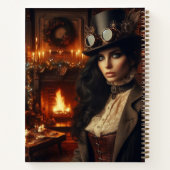 Carnet Steampunk Vintage Victorian Lady Christmas Red (Dos)