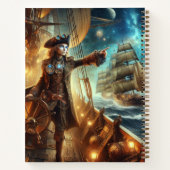Carnet Steampunk Vintage Victorian Ocean Space Pirate (Dos)