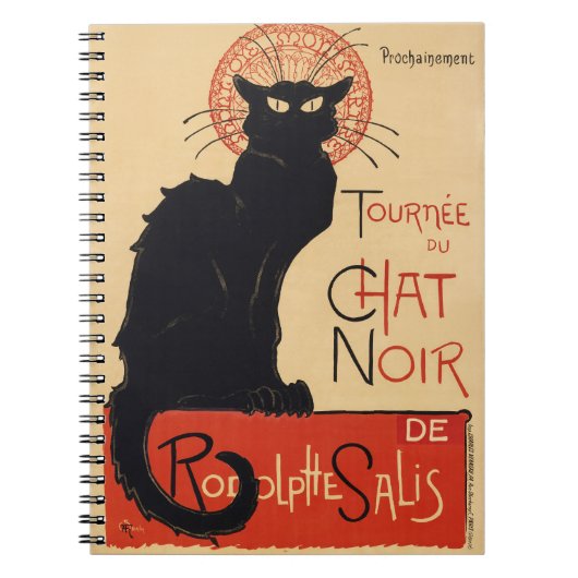 Carnet Steinlen Art nouveau Chic Chat Noir Impression Vin (Devant)