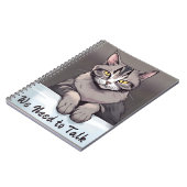 Carnet Stern Tabby Cat exige une discussion sérieuse (Côté gauche)