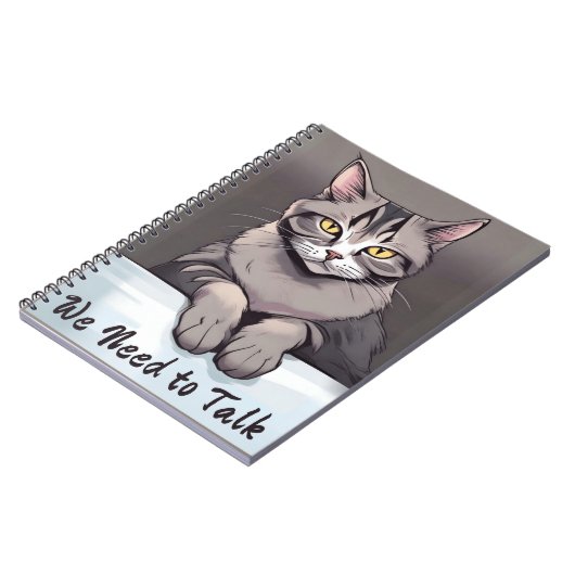 Carnet Stern Tabby Cat exige une discussion sérieuse (Côté gauche)