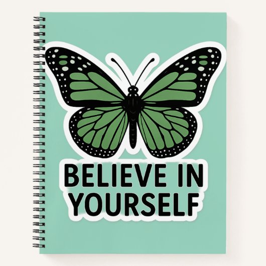 Carnet Sticker Motivation Papillon Vert (Devant)