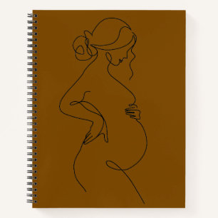 Carnet Sticker Silhouette de grossesse minimaliste - Art 