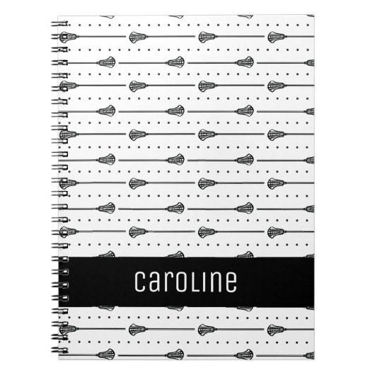 Carnet Sticks noirs de crosse blanche et Motif de lignes  (Devant)