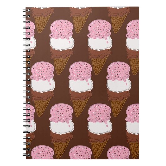 Carnet Stitched-Neapolitan-Ice-Cream-Cones-2-NOTEBOOK (Devant)