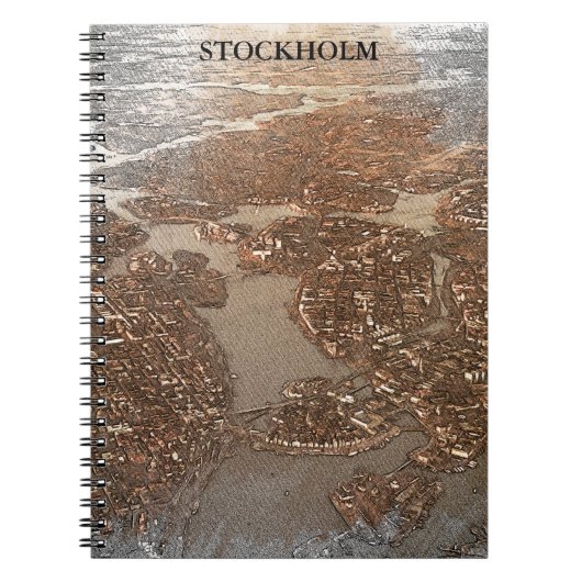 Carnet Stockholm Suède City View Sky (Devant)