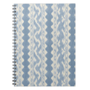 Carnet Storm Blue Ikat, Fine rayure festonnée