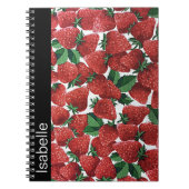 Carnet Strawberries and Cream Pattern Personalised (Devant)