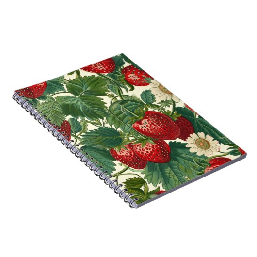Carnet Strawberry Fruit Pattern (Côté Droit)