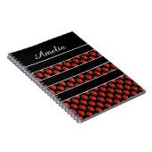 Carnet Strawberry Stripes Black Personalised (Côté Droit)