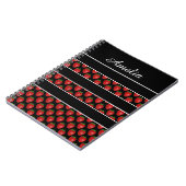 Carnet Strawberry Stripes Black Personalised (Côté gauche)