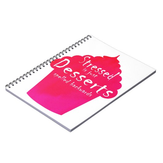 Carnet "stressé est juste un dessert épelé à l'envers" gâ (Côté gauche)