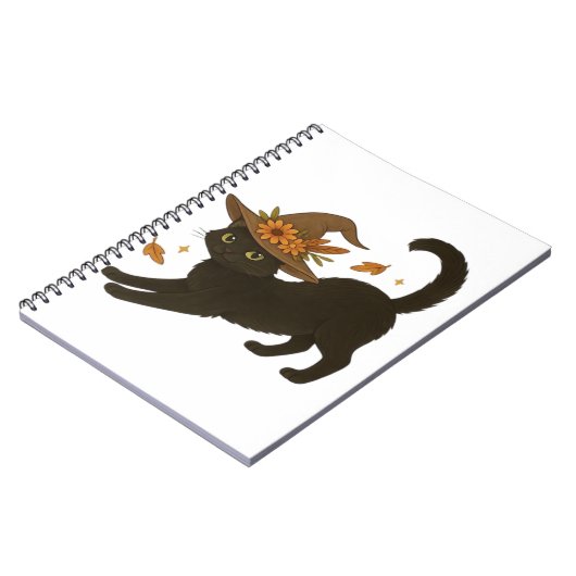 Carnet Stretting Chat Noir - Witchy Automne Classique T-S (Côté gauche)