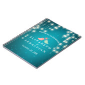 Carnet String Lights Turquoise Parties scintillant Mariag (Côté gauche)