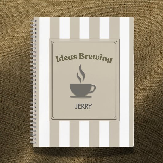 Carnet Striped Khaki & White "Ideas Brewing"