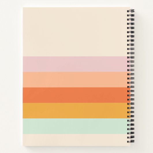 Carnet Stripes colorées personnalisées Retro Candy Pastel (Dos)
