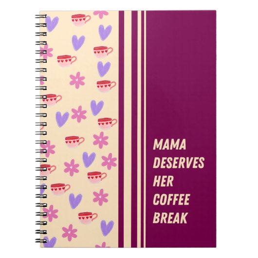 Carnet Stripes Feminine Mama Coffee Break Art (Devant)