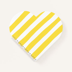 Carnet Stripes inégales - Citron jaune et blanc