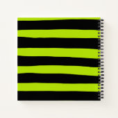 Carnet Stripes inégales - Lime vert et noir (Dos)