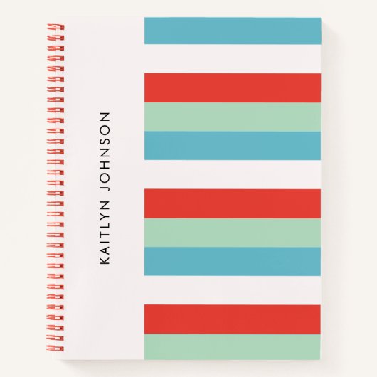 Carnet Stripes lumineuses et nom (Devant)