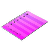 Carnet Stripes roses personnalisées Nom de l'école Année (Côté gauche)