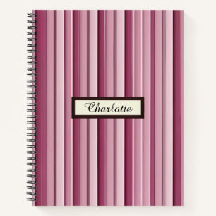 Carnet Stripes verticales contemporaines de couleur rose