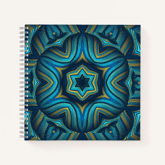 Carnet Stunning Abstract Blue and Yellow Mandala Art (Devant)