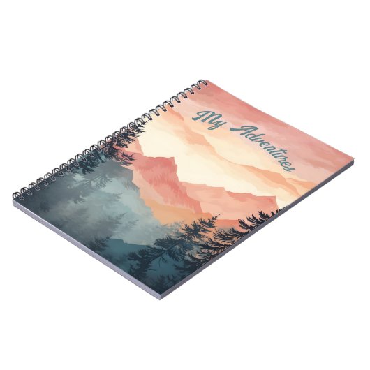 Carnet Stunning Mountain Tree Sunset Pattern, Poster Art (Côté gauche)