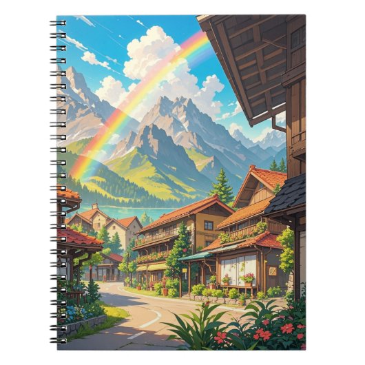 Carnet style anime de village de rêve (Devant)
