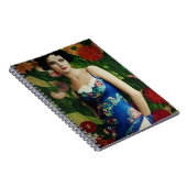 Carnet Style Art Déco Elégant Femme avec Grandes Fleurs A (Côté Droit)