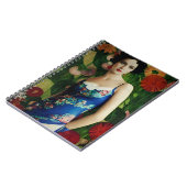 Carnet Style Art Déco Elégant Femme avec Grandes Fleurs A (Côté gauche)