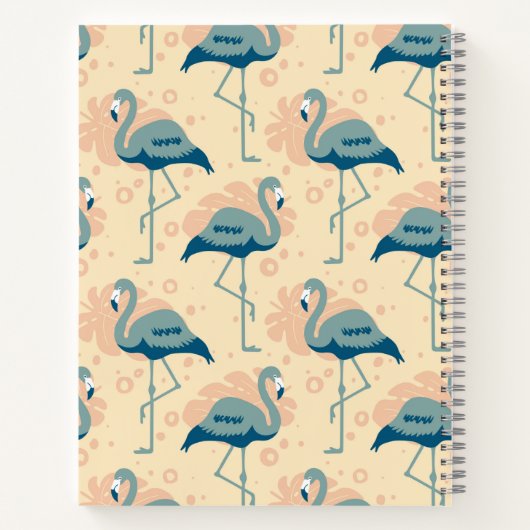 Carnet Style Art déco inspiré pêche motif flamingo (Dos)