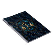 Carnet Style Art Zodiac Dot de Libra Gold Abalone (Côté Droit)