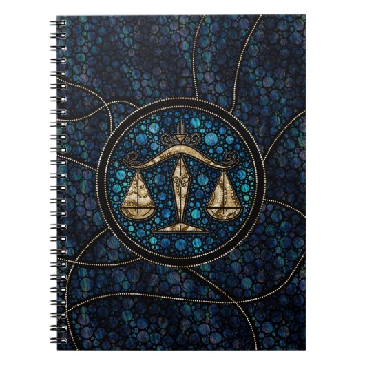 Carnet Style Art Zodiac Dot de Libra Gold Abalone (Devant)