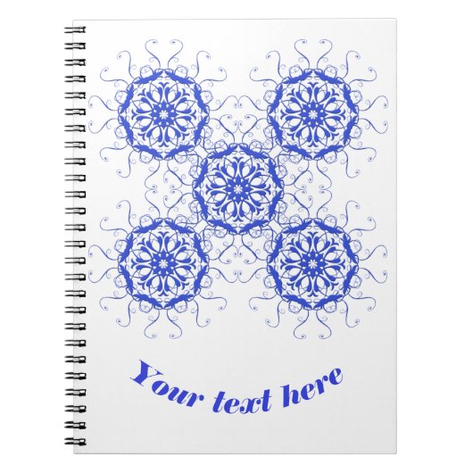 Carnet style baroque element.text. bleu (Devant)