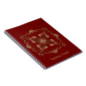 Carnet Style baroque Gradient Design doré (Côté Droit)