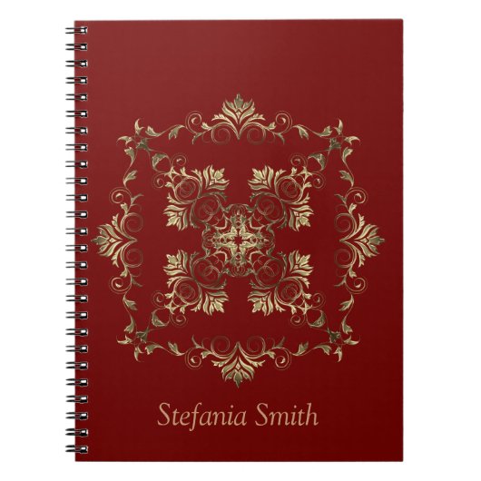Carnet Style baroque Gradient Design doré (Devant)