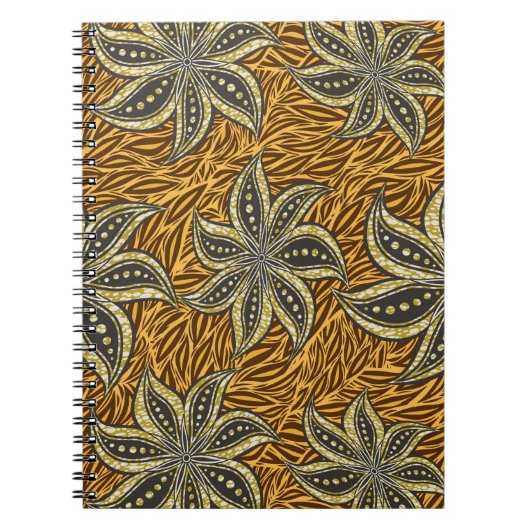 Carnet Style Batik Floral Abstrait africain (Devant)