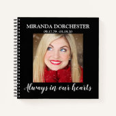 Carnet Stylé Black Photo Funeral Invité (Devant)