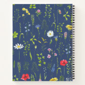 Carnet Style Boho Fleurs sauvages Floral Bleu Personnalis (Dos)