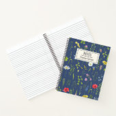Carnet Style Boho Fleurs sauvages Floral Bleu Personnalis (Intérieur)