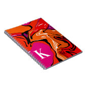 Carnet Style Boho mignon Orange Rose Swirl Personnalisé M (Côté Droit)