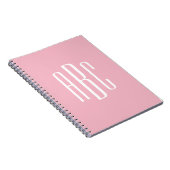 Carnet Style classique rose pâle 3 lettres Monogramme (Côté Droit)