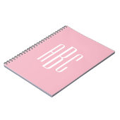 Carnet Style classique rose pâle 3 lettres Monogramme (Côté gauche)