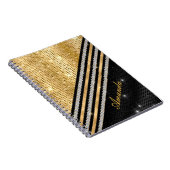 Carnet Style Crystal Gold et noir Personnalisé (Côté Droit)